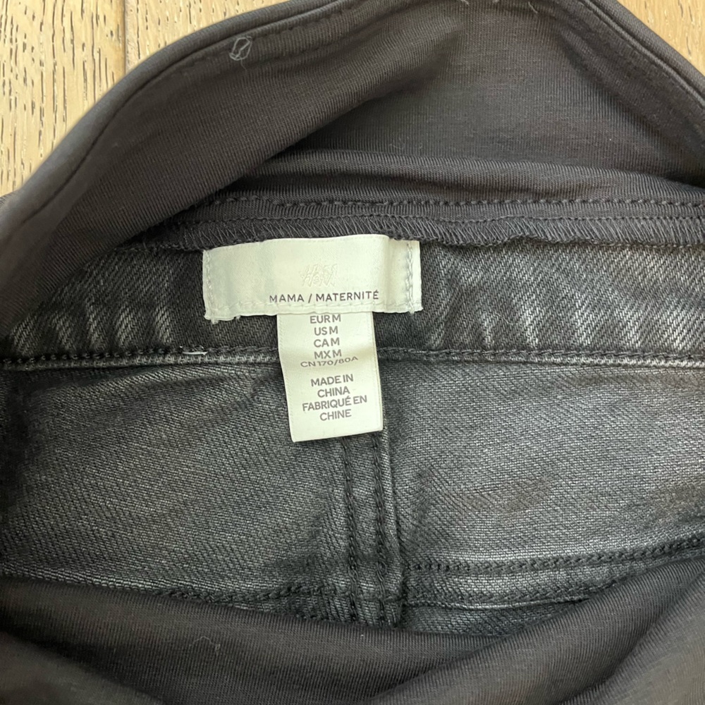 H&M MAMA Straight Ankle Jeans Size Medium Maternity Pregnancy Black - Picture 5 of 6